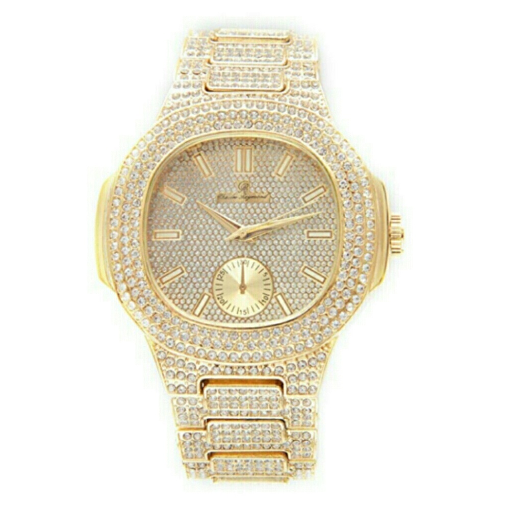 Gold Diamond Watch Iced Out AP Bust Down Watch